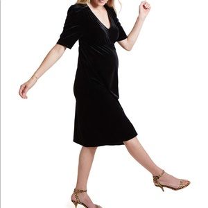 Ingrid & isabel maternity velvet dress medium